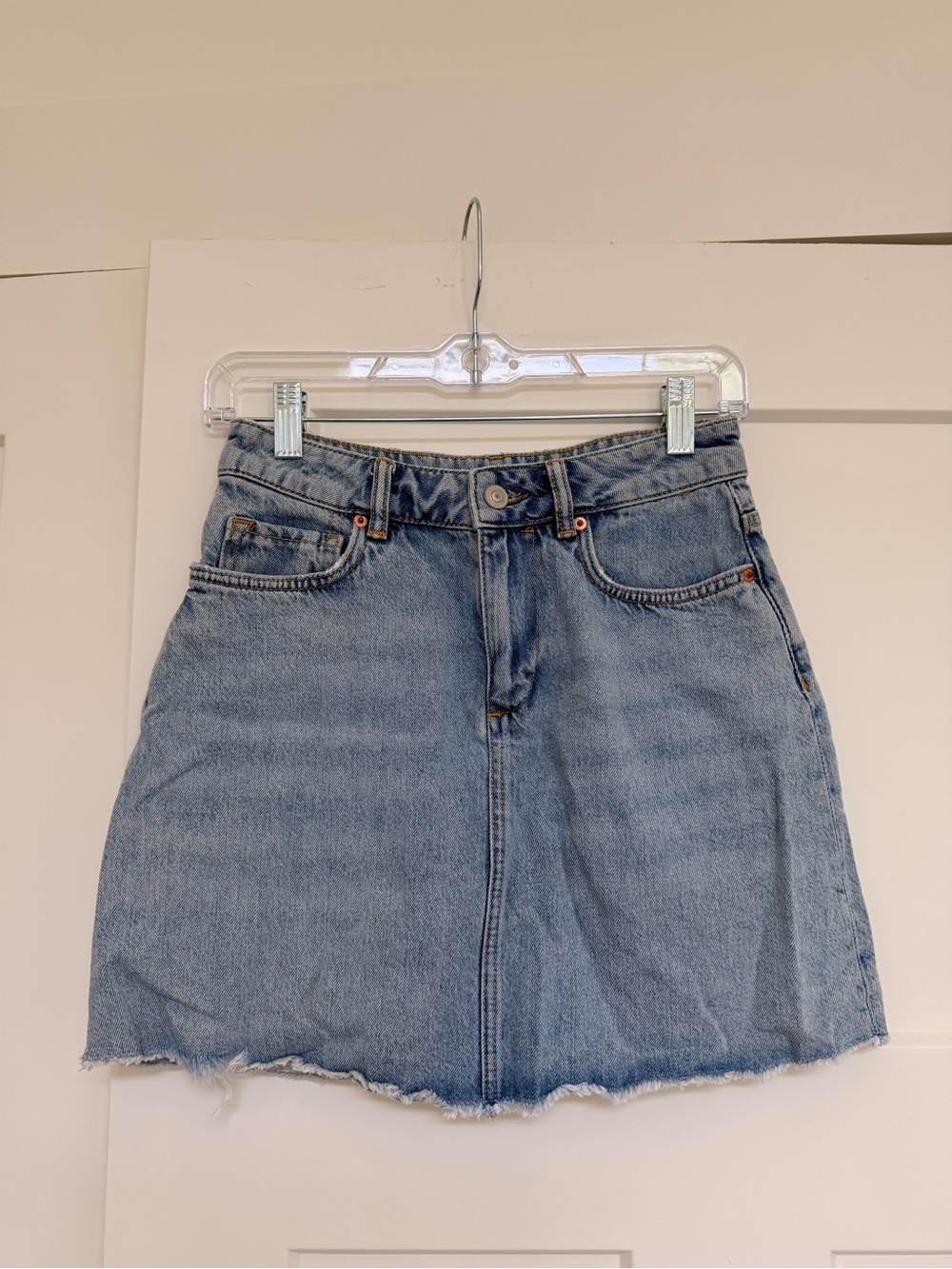 All Saints Light Blue Denim Mini Skirt